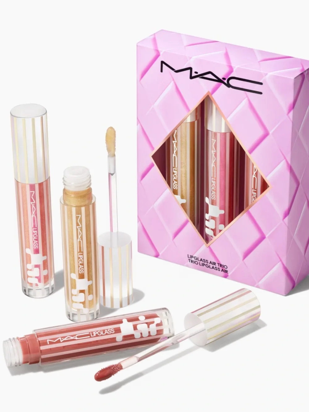 MAC Cosmetics GLOSS ENTHUSIAST LIPGLASS AIR TRIO 5ml X 3 BRAND NEW/SEALED